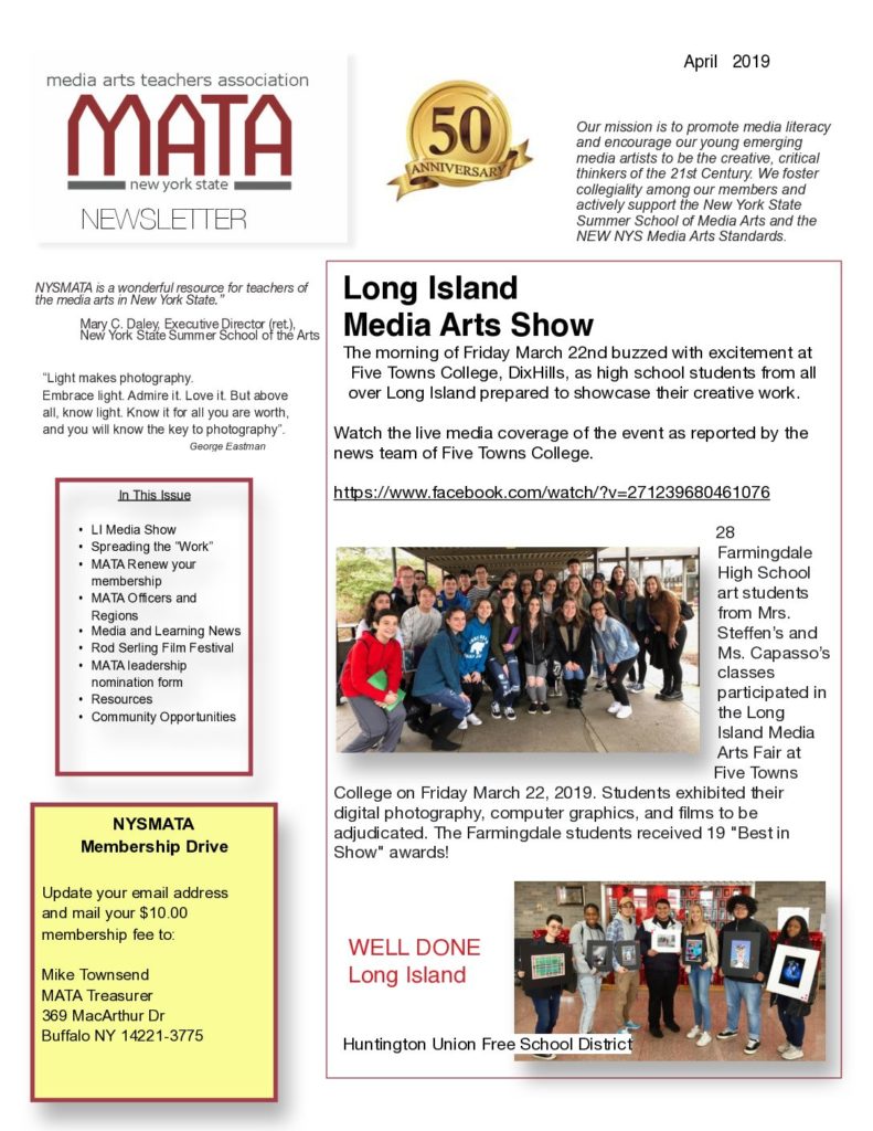 MATA Newsletter April 2019 (PDF)